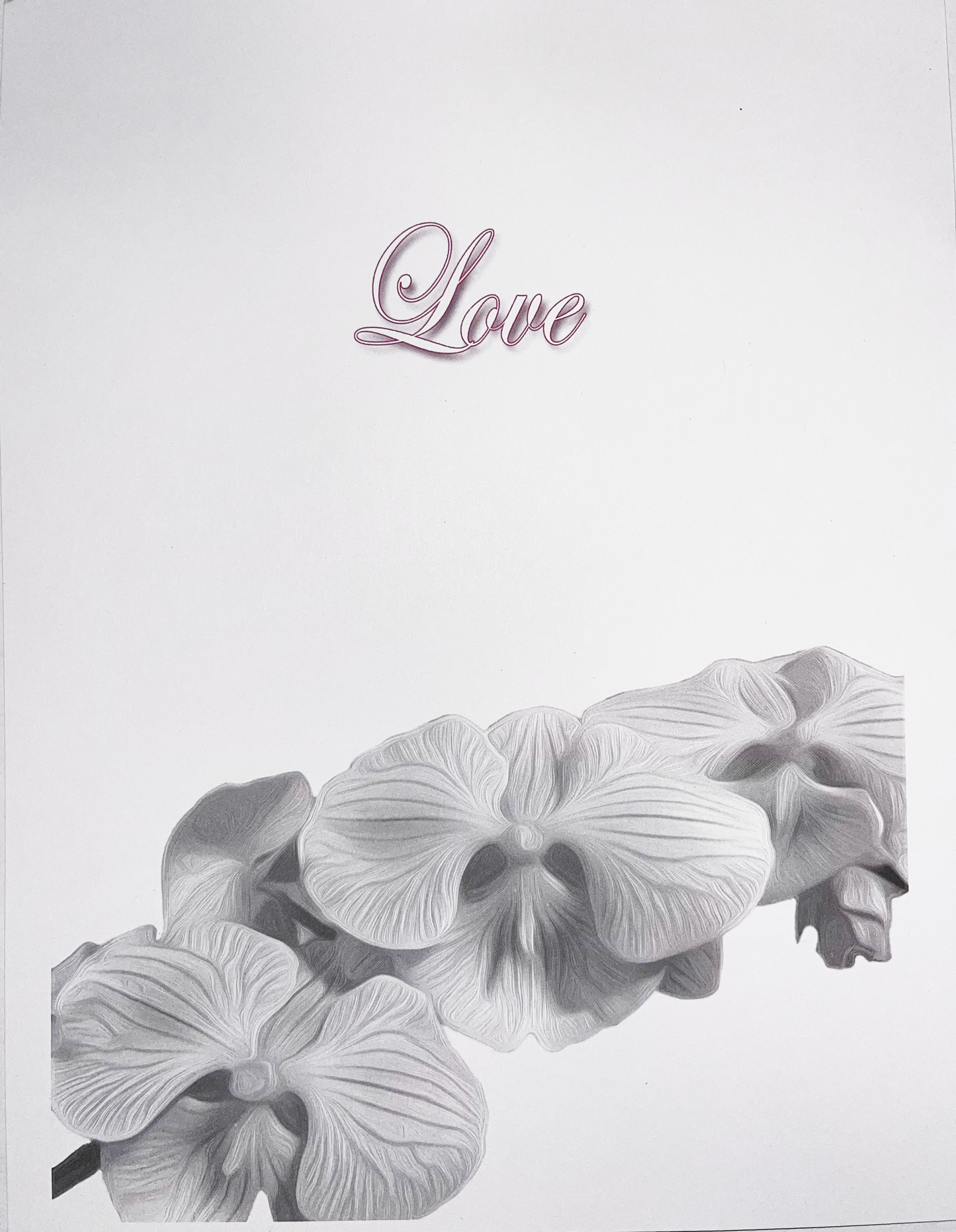 LOVE Orchid  Trio Greeting Card