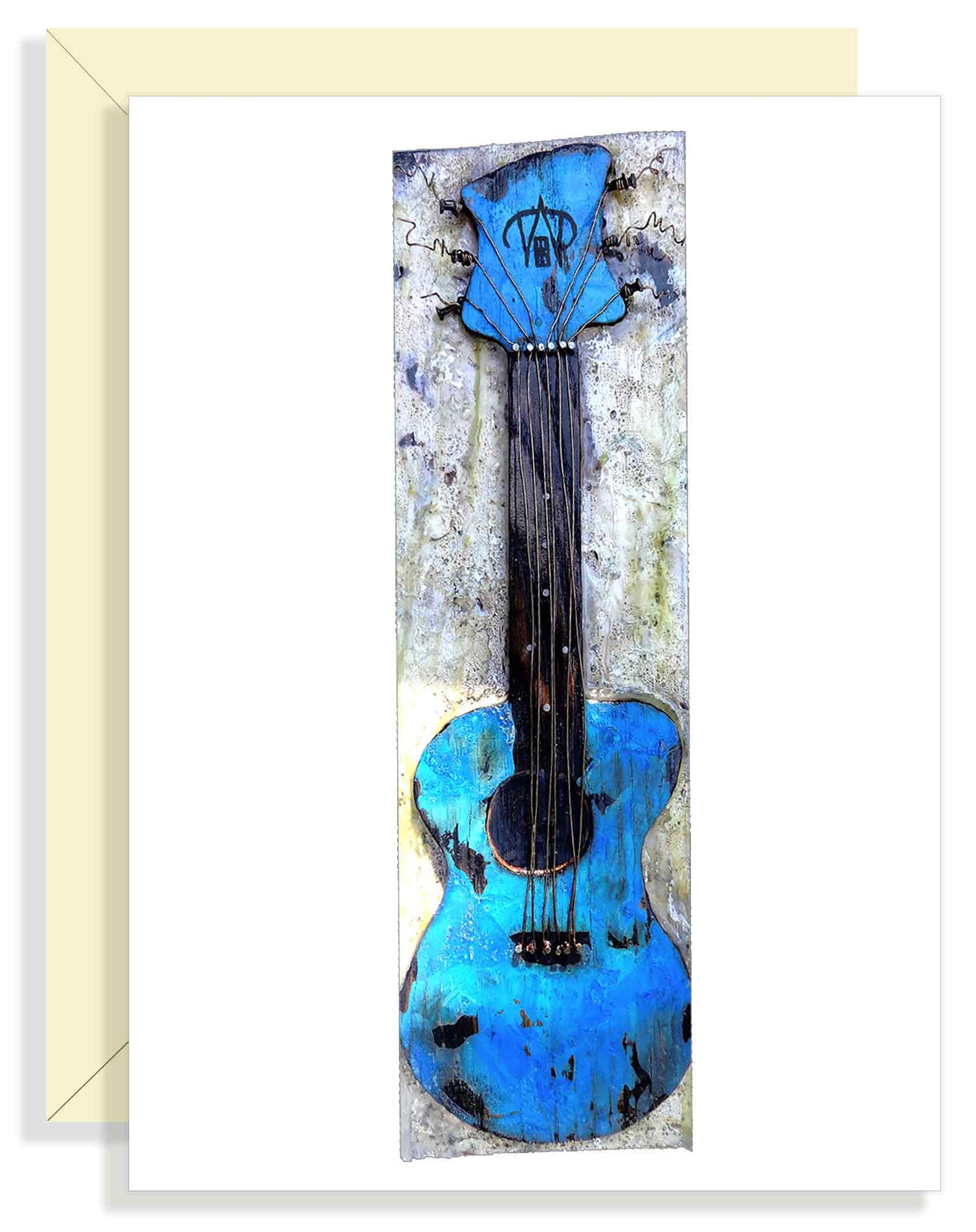 Blue Guitar Greeting Card