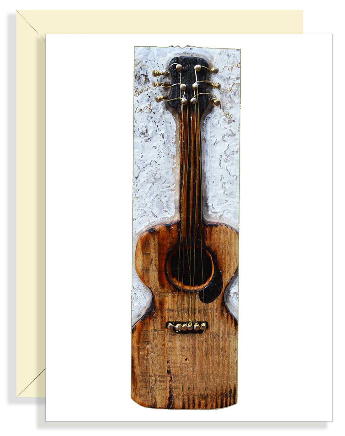 Wood Guitar Greeting Card