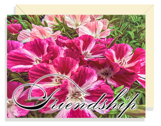 Friendship Pink Floral Greeting Card