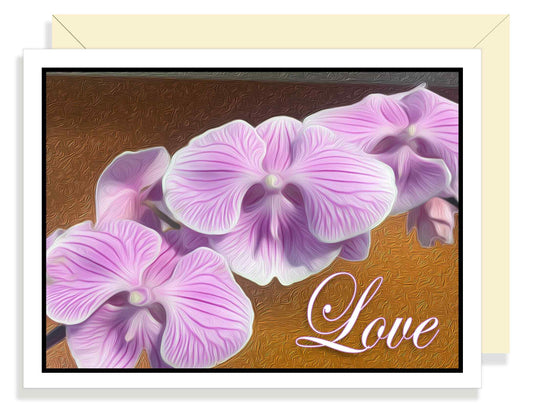 LOVE Orchid  Trio Greeting Card